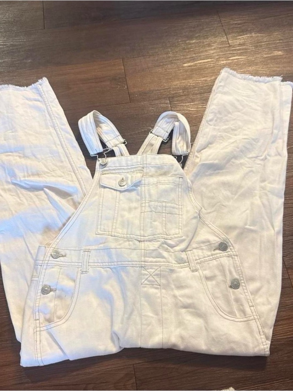 SIZE 3 Classic White Women's Denim Overalls